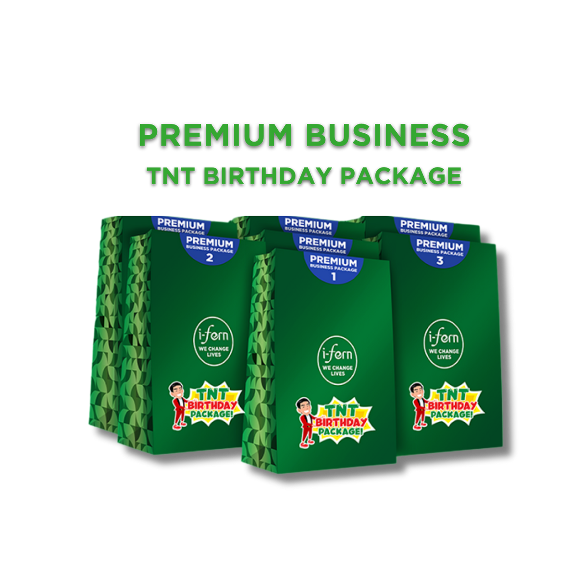 I-Fern TNT Birthday Premium Business Package with supplements and FERN-COFFEE Original and Butterscotch