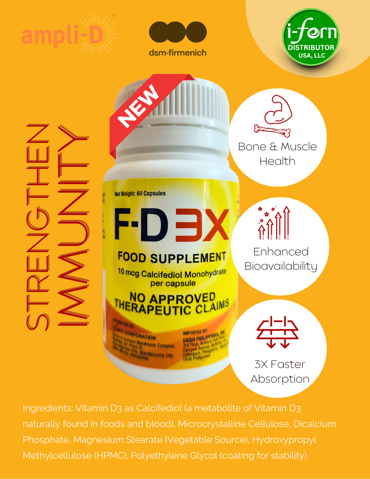 F-D 3X Calcifediol Vitamin D Supplement | I-Fern USA