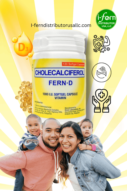FERN-D Cholecalciferol Vitamin D3 supplement bottle – immune support and bone health
