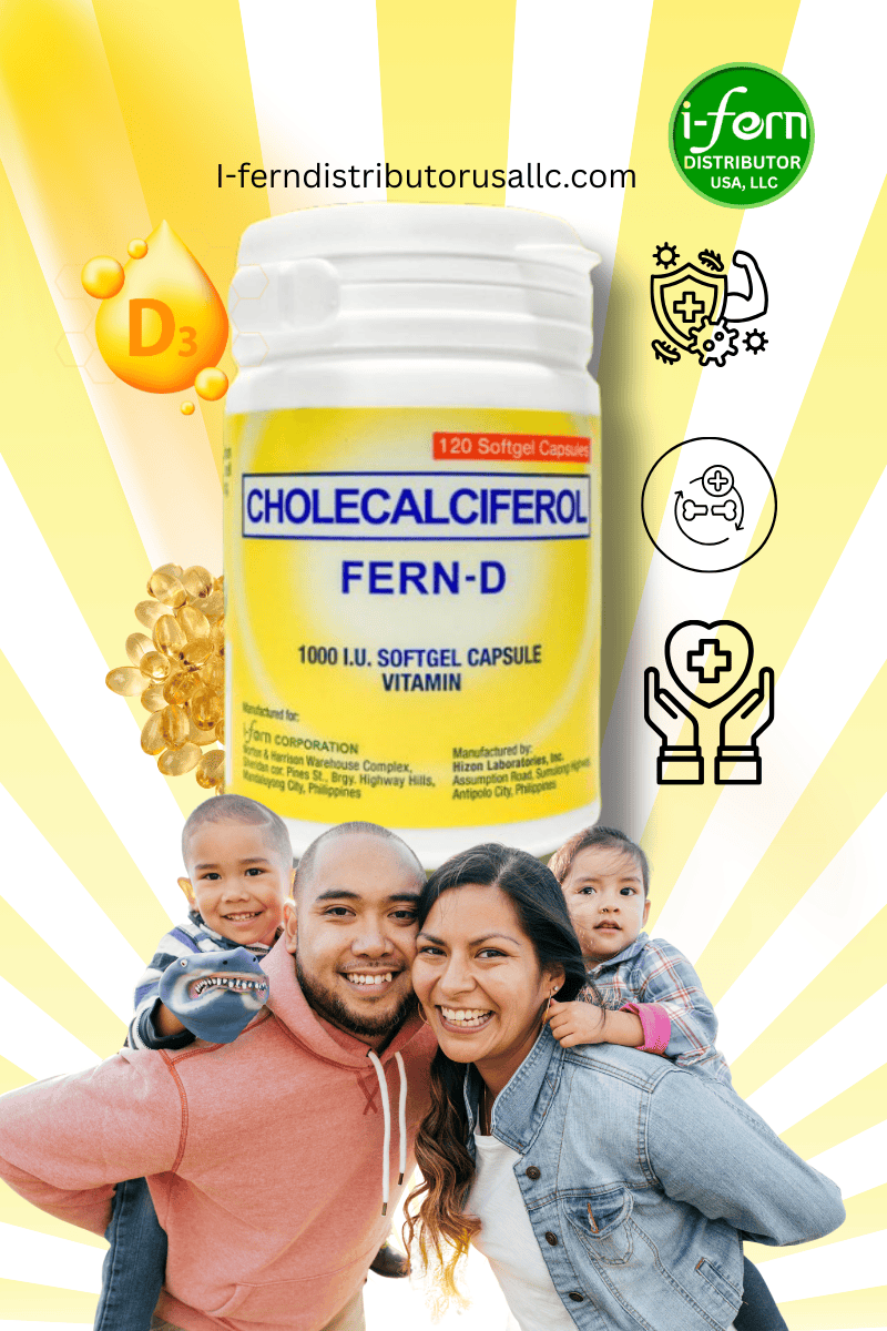 FERN-D Cholecalciferol Vitamin D3 supplement bottle – immune support and bone health