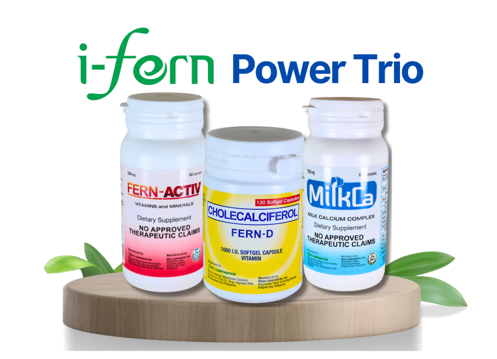 Show casing the i-fern power trio fern-D, Fern-Activ and MilkCa with I-fern logo 