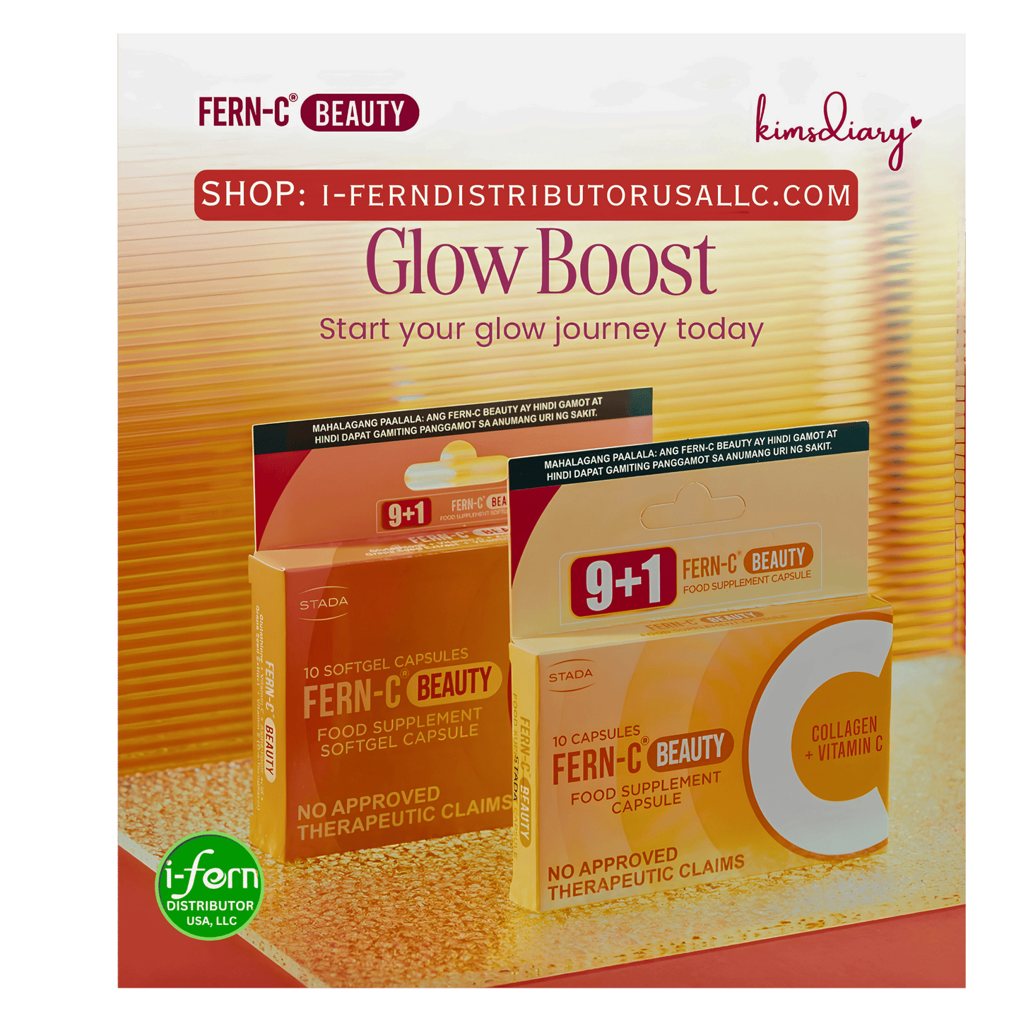 Fern-C Radiance Duo | Glutathione & Collagen Softgel/Capsule Bundle USA I-fern USA shop online i-ferndistributorusallc.com