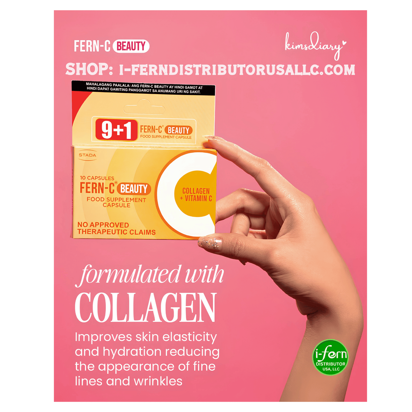 Fern-C Beauty Collagen 10 Capsules I-fern USA shop online i-ferndistributorusallc.com