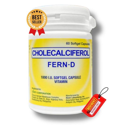FERN-D Cholecalciferol (Vitamin D3) 60 Softgel Capsules I-fern USA