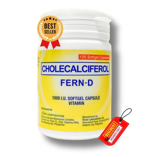 FERN-D Cholecalciferol (Vitamin D3) 120 Softgel Capsules I-Fern USA