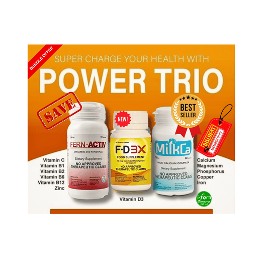 I-Fern Power Trio | F-D 3X Vitamin D, Calcium & Energy USA