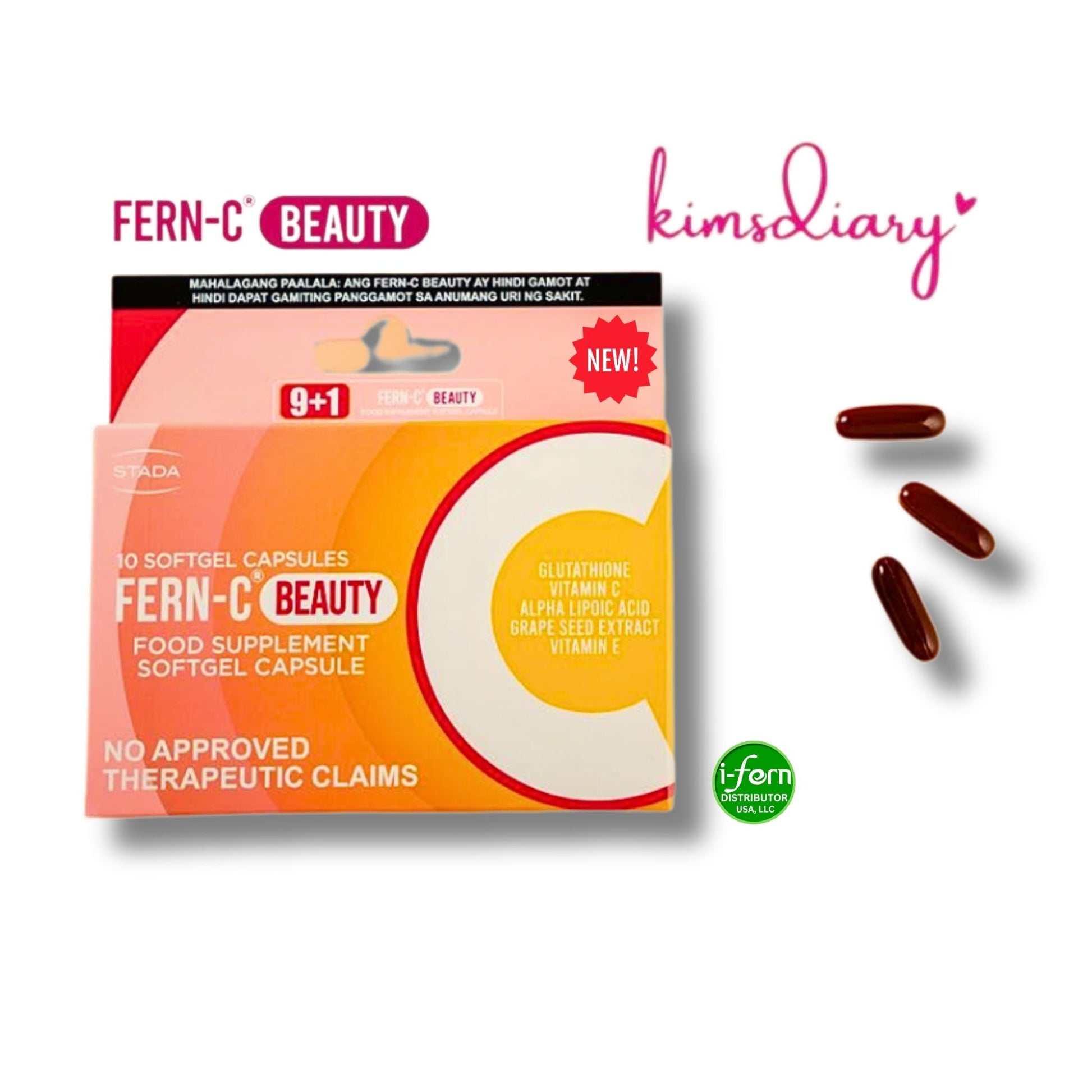 Fern-C Beauty Glutathione (10 Softgels) Premium Antioxidant Blend for Skin Glow | Trial Pack I-Fern Distributor USA, LLC Fern-C Beauty Glutathione (10 Softgels) Premium Antioxidant Blend for Skin Glow | Trial Pack I-Fern Distributor USA, LLC