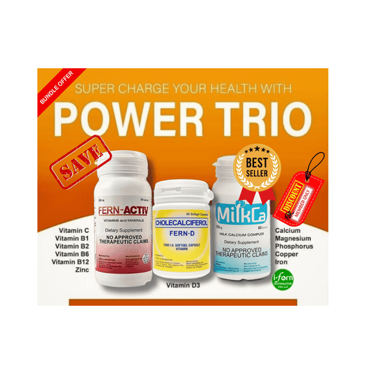 I-Fern Power Trio | Fern-D 1,000 IU, Calcium & Energy USA