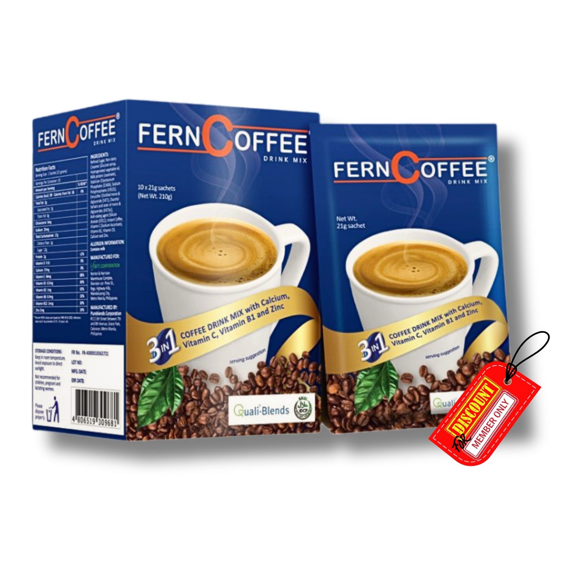 Fern-Coffee 10 Sachets I-fern USA