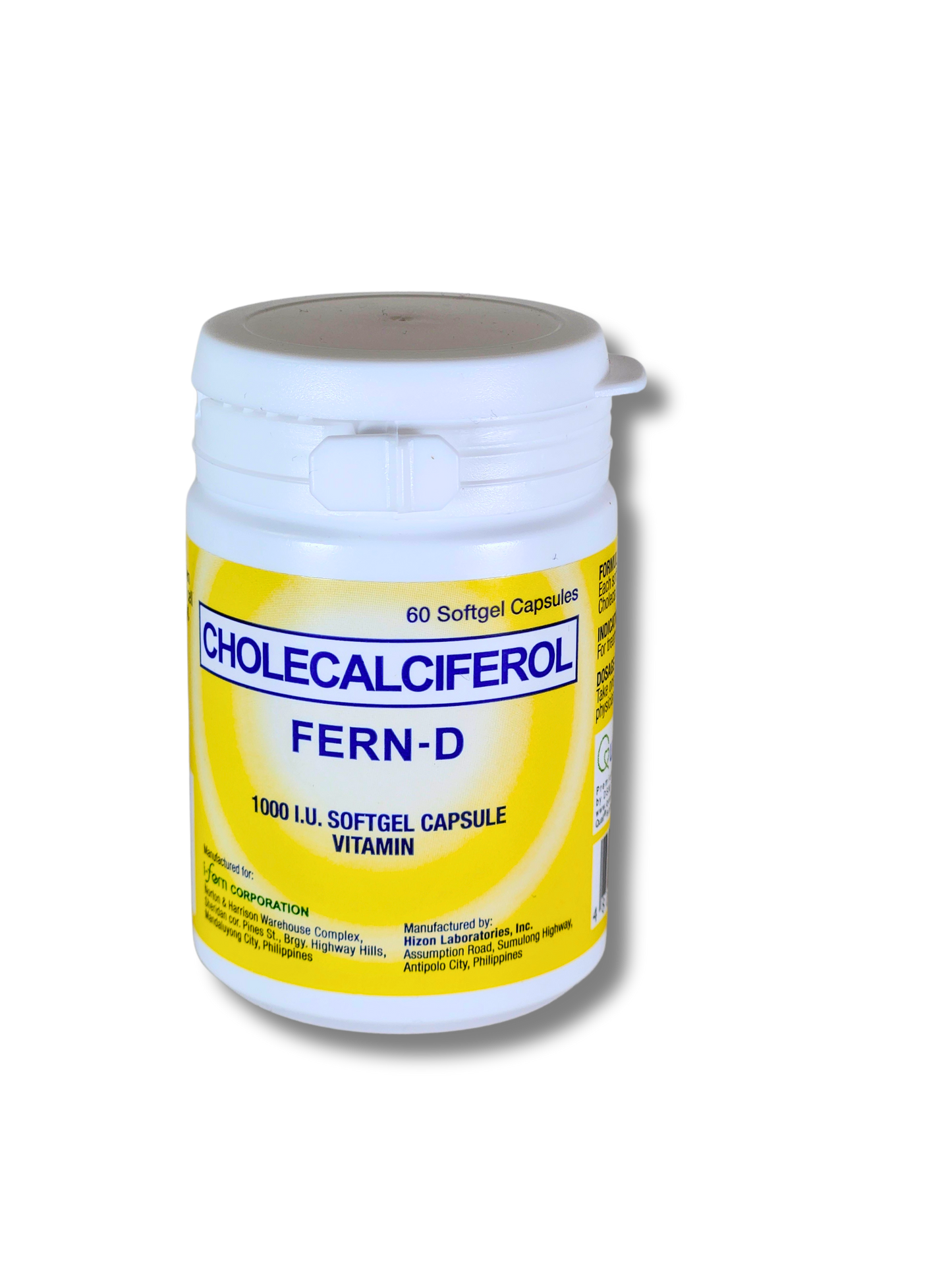 Fern-D 60 Capsule yellow bottle