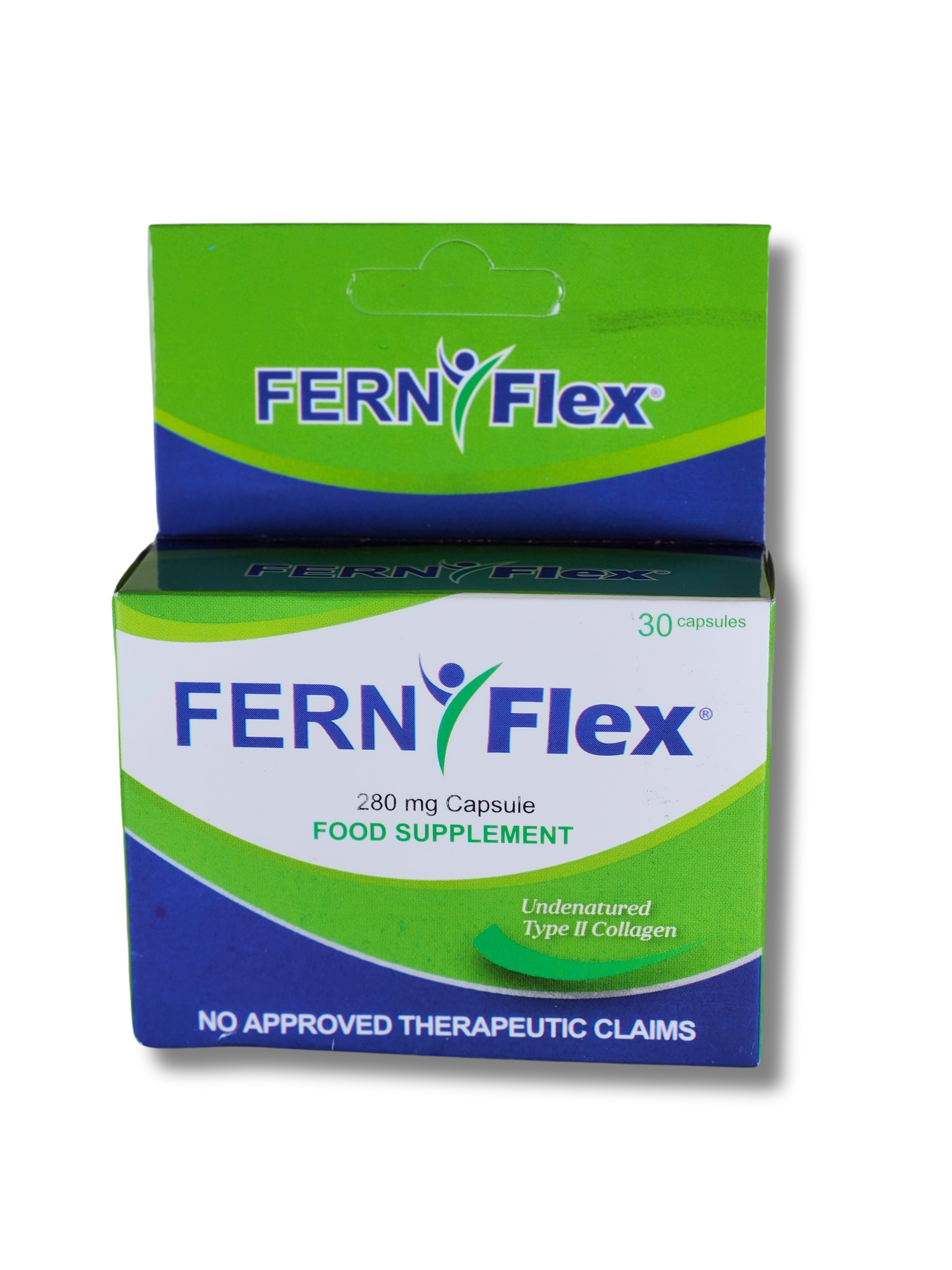 Fern-Flex 30 capsules in blue and green label