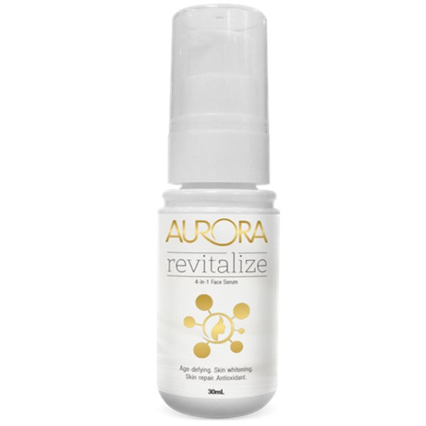 Aurora face serum white bottle