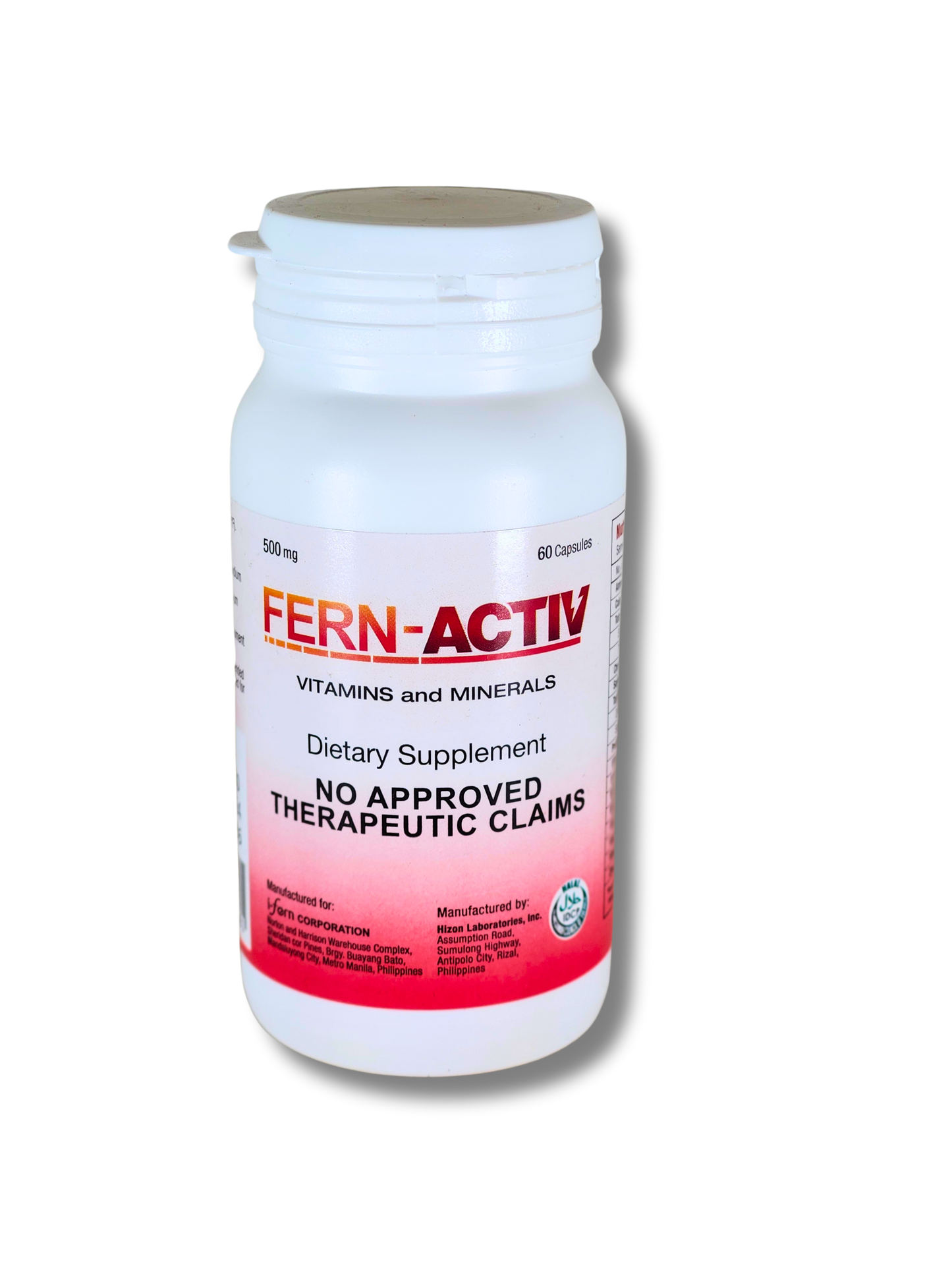 Fern-Activ 60 capsule with red label