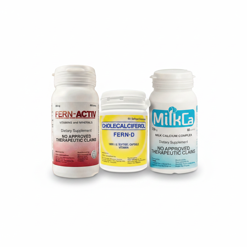 I-Fern Power Trio 60 Bundle with FERN-D Vitamin D3, MilkCa Calcium and FERN-ACTIV Multivitamin - 180 Total Capsules Daily Nutrient Support | I-Fern Distributor USA