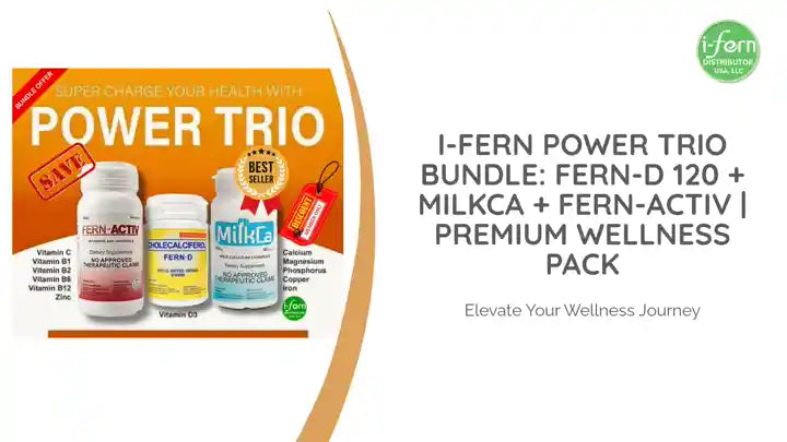 I-Fern Power Trio Bundle: FERN-D 120 + MilkCa + FERN-ACTIV | Premium Wellness Pack by@Outfy